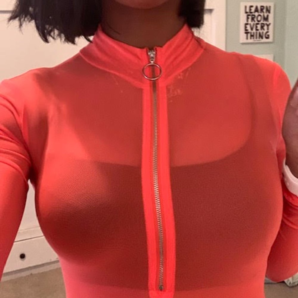 Neon Orange Bodysuit! Only Worn Once! (S) - Picture 2 of 4